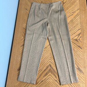 Eric New York  Womens Size 10 Dress Pants Y2K Gold Beige Embossed Animal Print